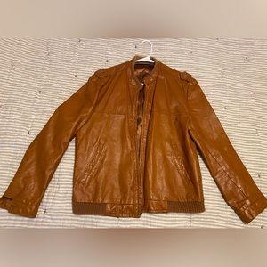 Vintage Genuine Leather Jacket, Cognac, American Made!